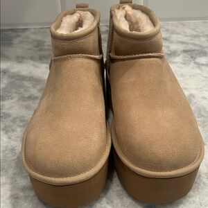 UGG Sand Color Suede Platform Ankle Booties
New Never Worn No Box
